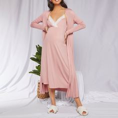 Пижамный комплект для беременных с кружевом Shein