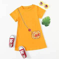 Платье с принтом сумки для девочек Shein