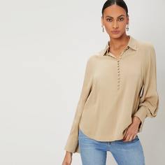 Блузка из лиоцелла с пуговицами Shein