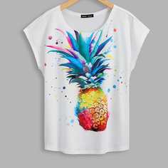 Фрукты и овощи Повседневный Футболки Shein