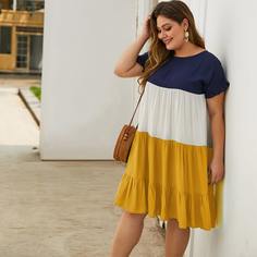 Контрастное платье размера плюс Shein