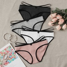 Трусики в рубчик 4шт Shein