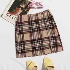 Облегающая юбка мини в клетку Shein
