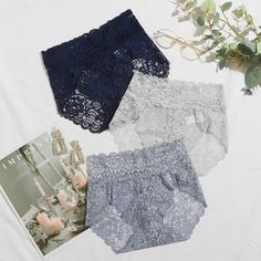 с фестонами Одноцветный Бесшовные трусы Shein