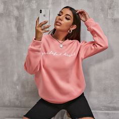 Свитшот с текстовым принтом Shein