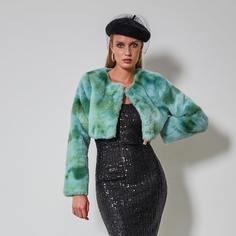 Кроп пальто из искусственного меха Shein