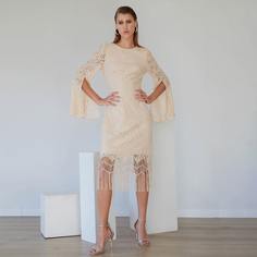 Кружевное платье с бахромой Shein
