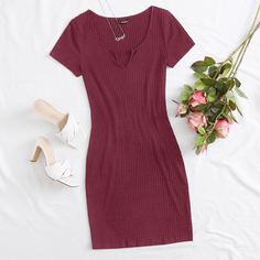 Однотонное вязаное платье размера плюс Shein