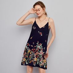 Цветочный принт Повседневный Платье Shein
