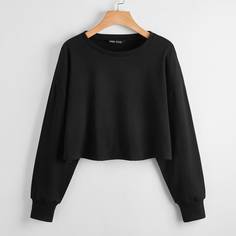 Ровный цвет Повседневный Свитшоты Shein