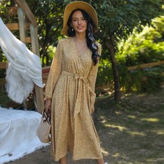 с поясом цветочный Бохо Платье Shein