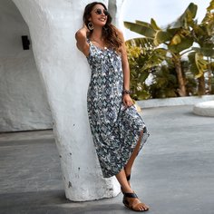 Этнический принт Бохо Платье Shein