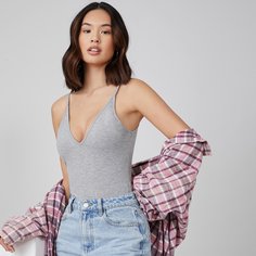 Однотонное боди на бретельках Shein