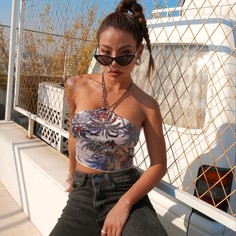 Топ с узлом сзади Shein