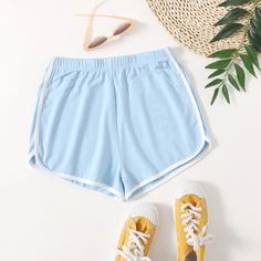 Шорты с контрастной отделкой Shein