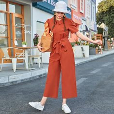 Комбинезон с поясом и карманом Shein