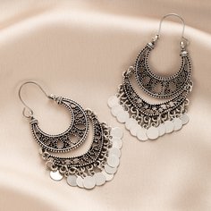Круглые серьги-подвески с диском в богемском стиле Shein