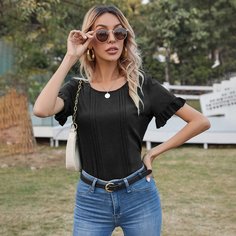 Однотонная блузка Shein