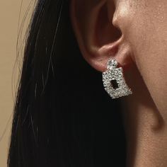 Серьги-гвоздики в геометрической форме со стразами Shein