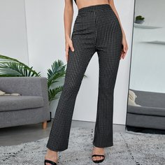 Клетчатый Повседневный Брюки Shein