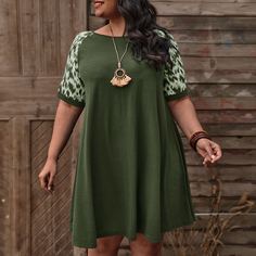 графический принт Повседневный Платья размер плюс Shein