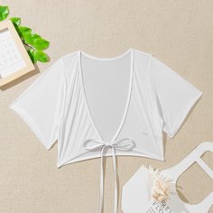 Короткая накидка с завязками спереди Shein