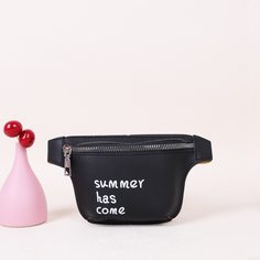 Поясная сумка с текстовым узором для девочек Shein