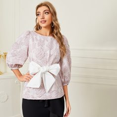 Пояс Цветочный Элегантный Блузы Shein
