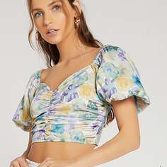 Застежка Цветочный Бохо Блузы Shein