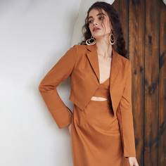 Ровный цвет Элегантный Блейзеры Shein