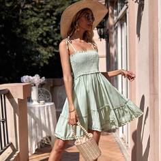 узел Одноцветный Бохо Платье Shein
