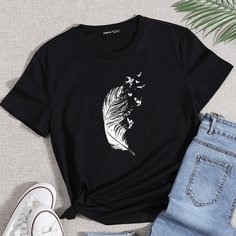 Этнический Повседневный Футболки Shein