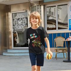 Шорты и топ с мультипликационным принтом для мальчиков Shein