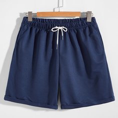 Мужские однотонные спортивные шорты на кулиске Shein