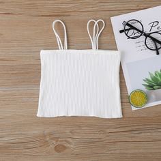 Трикотажный однотонный топ для маленьких девочек Shein