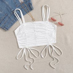 Топ со складками спереди и кулиской Shein