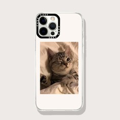 Прозрачный чехол для телефона с узором кошки Shein