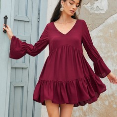 Однотонное оригинальное платье Shein