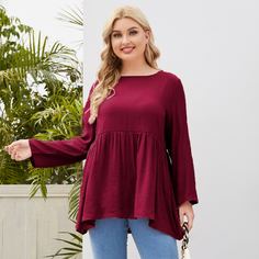 Однотонная блузка размера плюс Shein