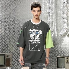 С карикатурой Улица Мужские футболки Shein