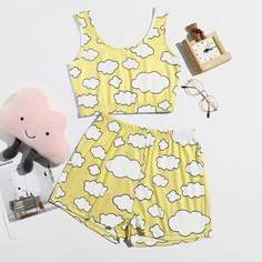 Пижама с мультипликационным принтом Shein