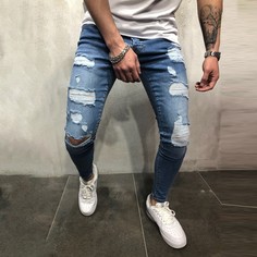 Мужские рваные джинсы скинни Shein