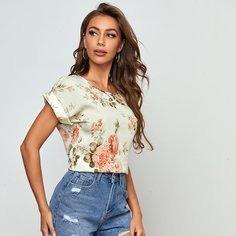 Топ с цветочным принтом Shein