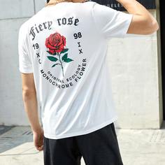 Цветочный Повседневный Мужские футболки Shein