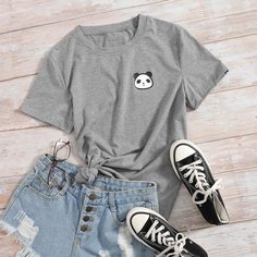 Животный Повседневный Футболки Shein