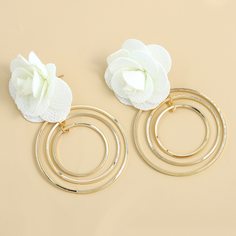 Круглые серьги-подвески с цветком Shein