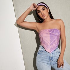 Контрастный топ с принтом пейсли Shein