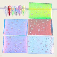 5шт лазерная наклейка для ногтей с узором звезды Shein