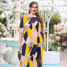 Платье размера плюс с геометрическим принтом Shein