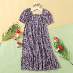 Оборка цветочный Бохо Платья для девочек Shein